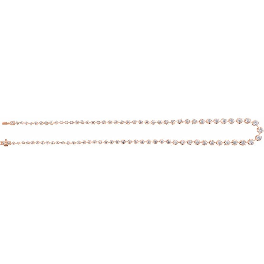 14K Rose Gold 6 3/4 CTW Lab-Grown Diamond Line 16" Necklace