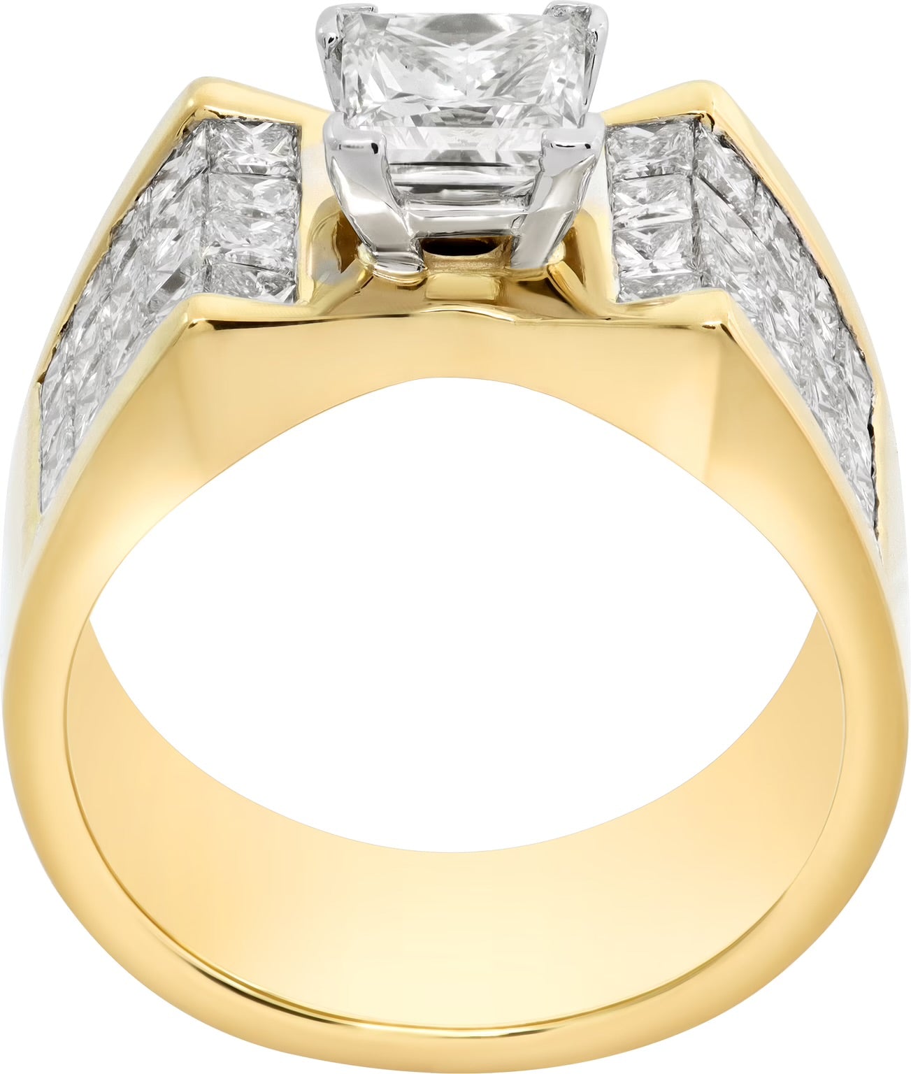 GIA certified 1.5 carat princess cut diamond (K color, VS2 clarity) ring