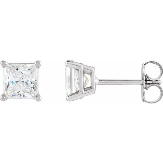 14K White 5/8 CTW Natural Diamond Earrings