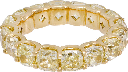Fancy Yellow Diamond eternity band in 18k yellow gold