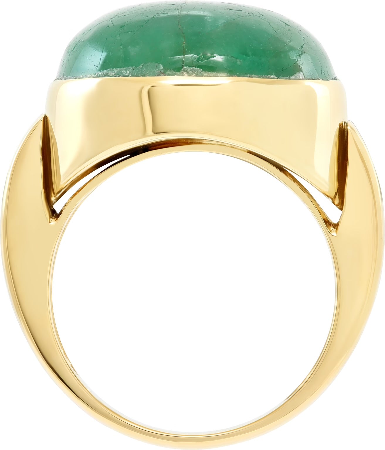 Jade Cabochon ring in 18k yellow gold