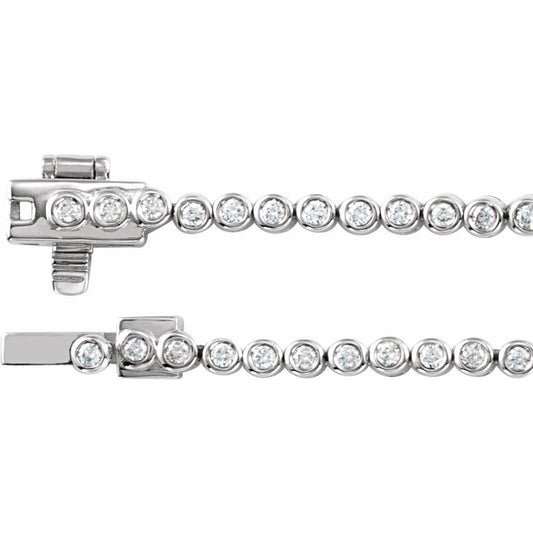 14K White 5 1/5 CTW Natural Diamond 16" Necklace