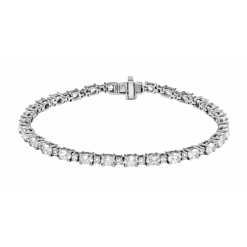 14K White Gold 5 1/2 CTW Lab-Grown SI1 Diamond Line 7" Bracelet