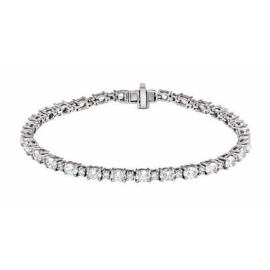 14K White Gold 5 1/2 CTW Lab-Grown SI1 Diamond Line 7" Bracelet