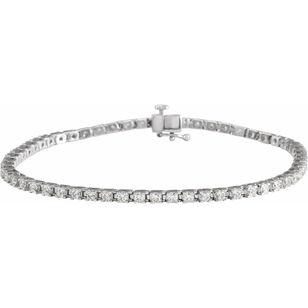 14K White Gold 3 CTW Lab-Grown Diamond Line 7 1/4" Bracelet