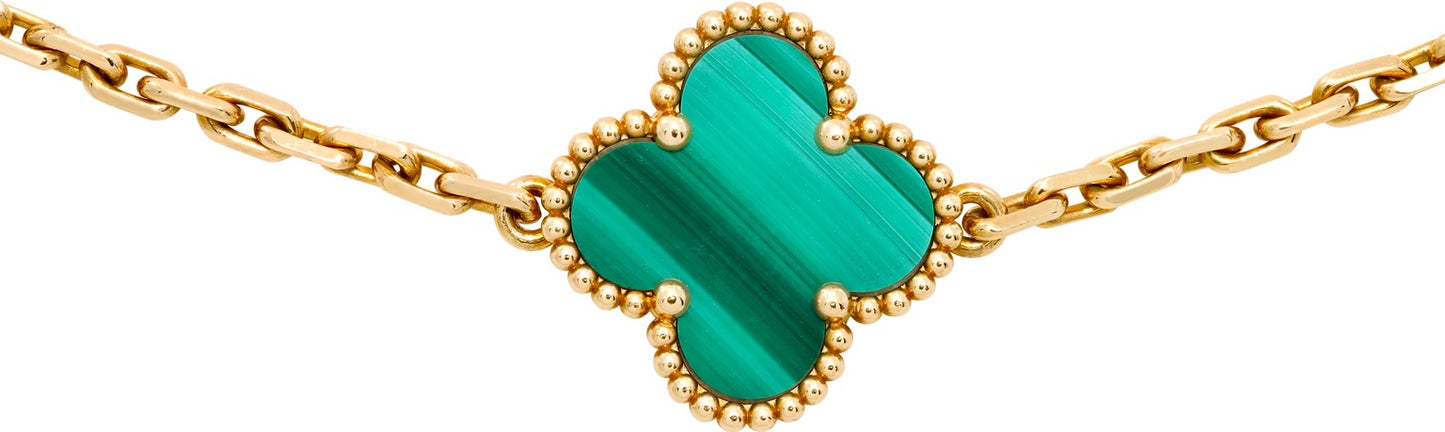 Van Cleef & Arpels Alhambra necklace with Malachite and diamonds