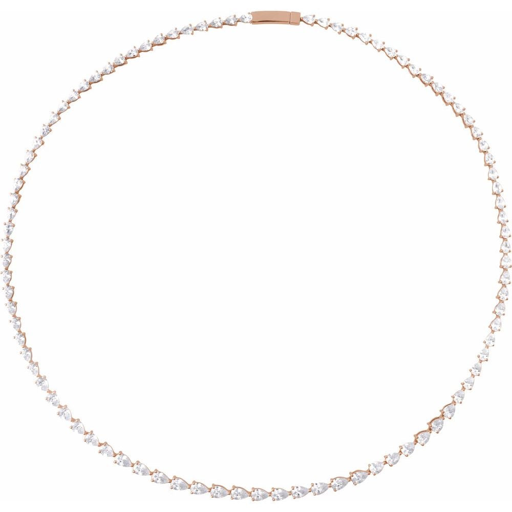 14K Rose Gold 10 CTW Lab-Grown Diamond Line 16" Necklace