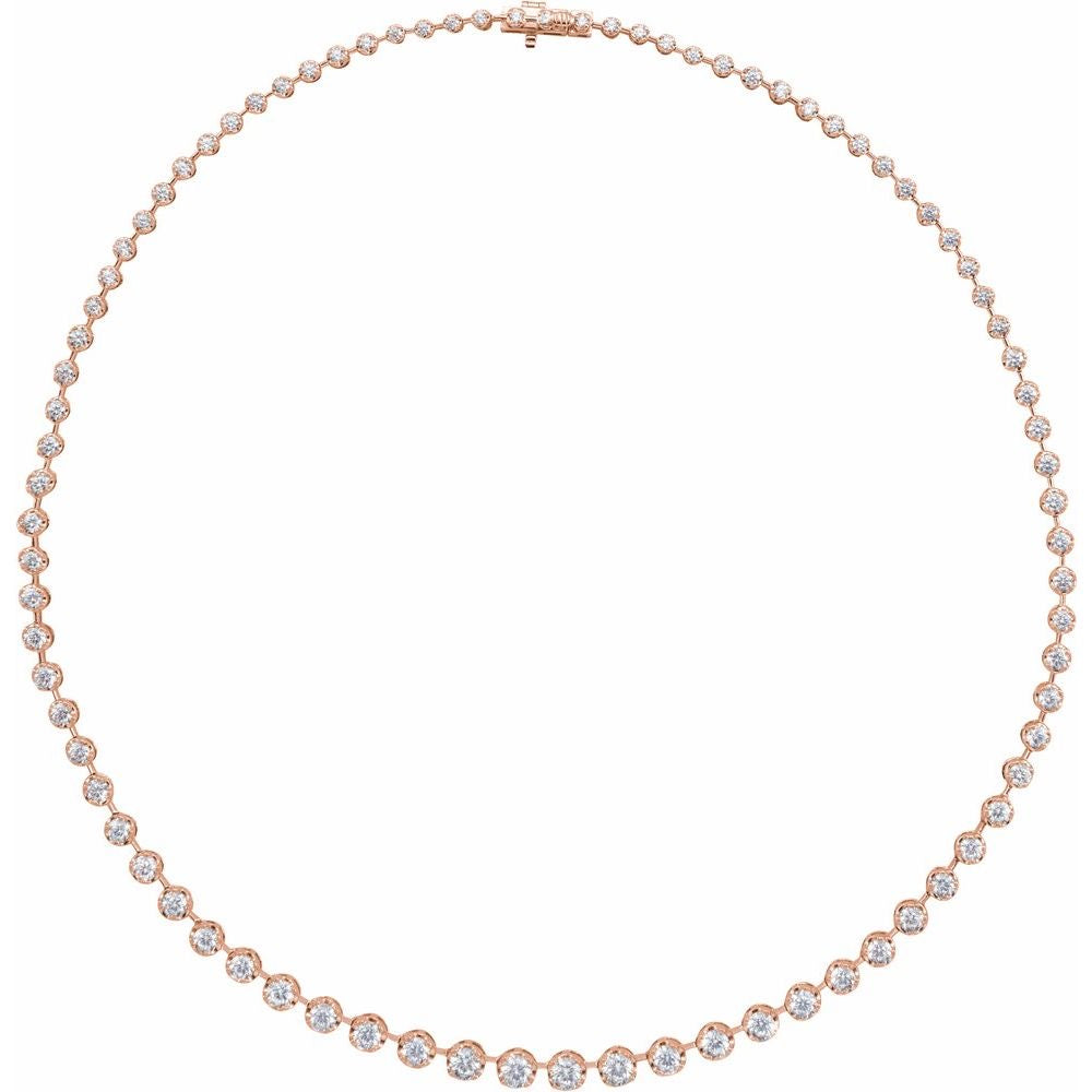 14K Rose Gold 6 3/4 CTW Lab-Grown Diamond Line 16" Necklace