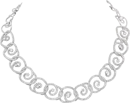 Diamonds necklace in 18k white gold approx. 9.00 carats diamonds.