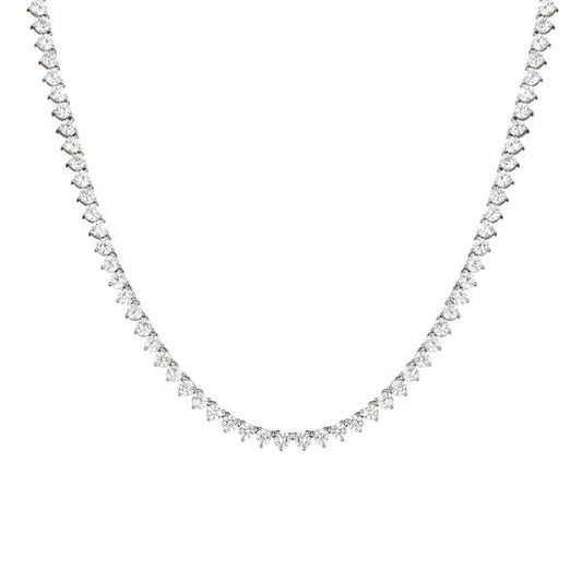 Handmade Tennis Necklace With Cubic Zirconia In Sterling Silver (2 mm - 4 mm)