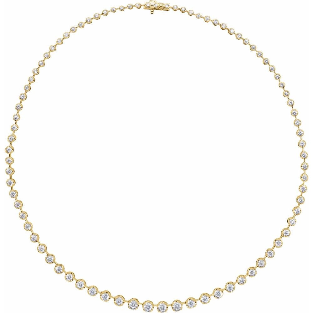 14K Gold 6 3/4 CTW Lab-Grown Diamond Line 16" Necklace