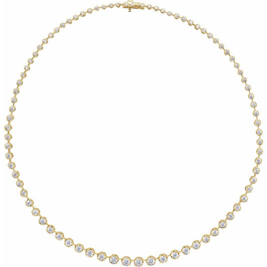 14K Gold 6 3/4 CTW Lab-Grown Diamond Line 16" Necklace