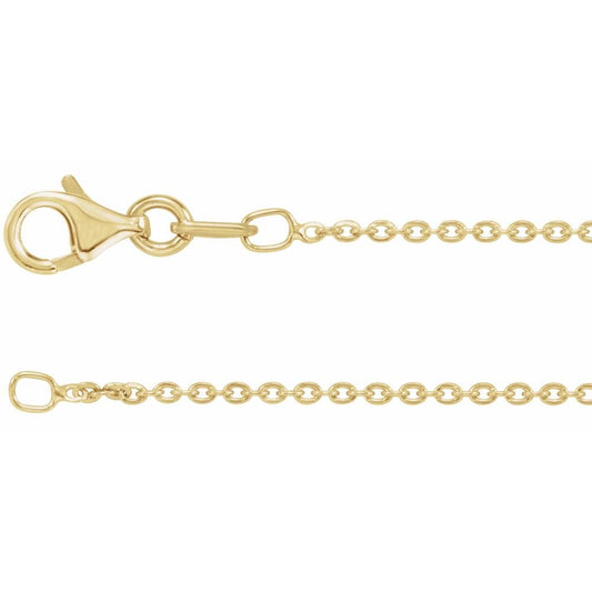 18K Gold-Plated Sterling Silver 1.4 mm Diamond-Cut Cable 16" Chain
