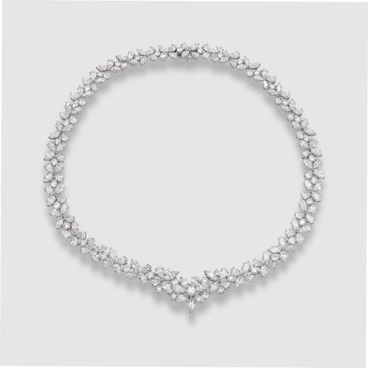 Diamond Necklace,total approx 50 Ct,18k.Marquise,Pear,Round Brilliant diamonds
