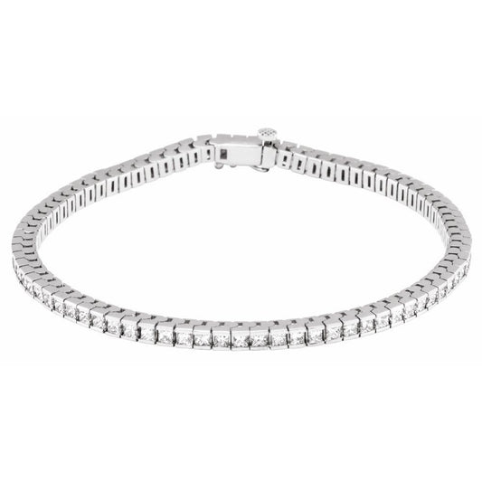 14K White Gold 3 9/10 CTW Natural Diamond Line 7 1/4" Bracelet