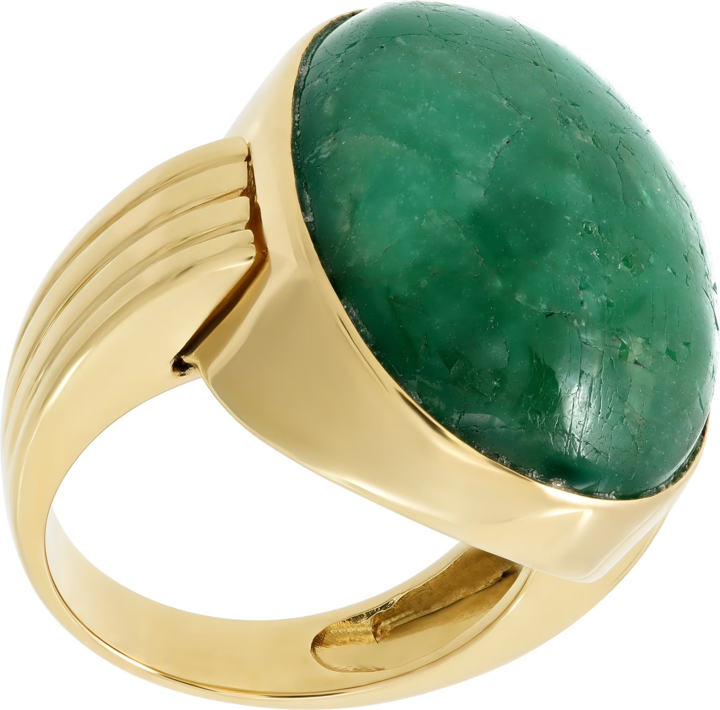Jade Cabochon ring in 18k yellow gold