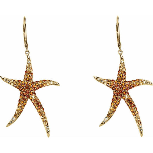 14K Starfish Natural Madeira Citrine, Natural Citrine, & Natural Lime Quartz Earrings
