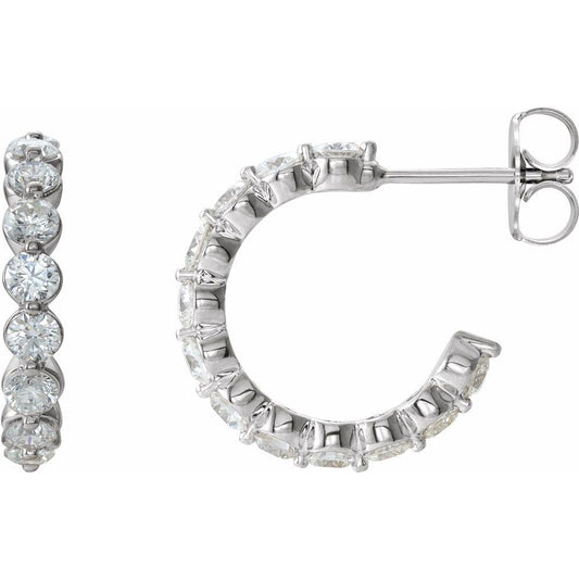 14K White Gold 1 3/8 CTW Lab-Grown Diamond 16.5 mm Hoop Earrings