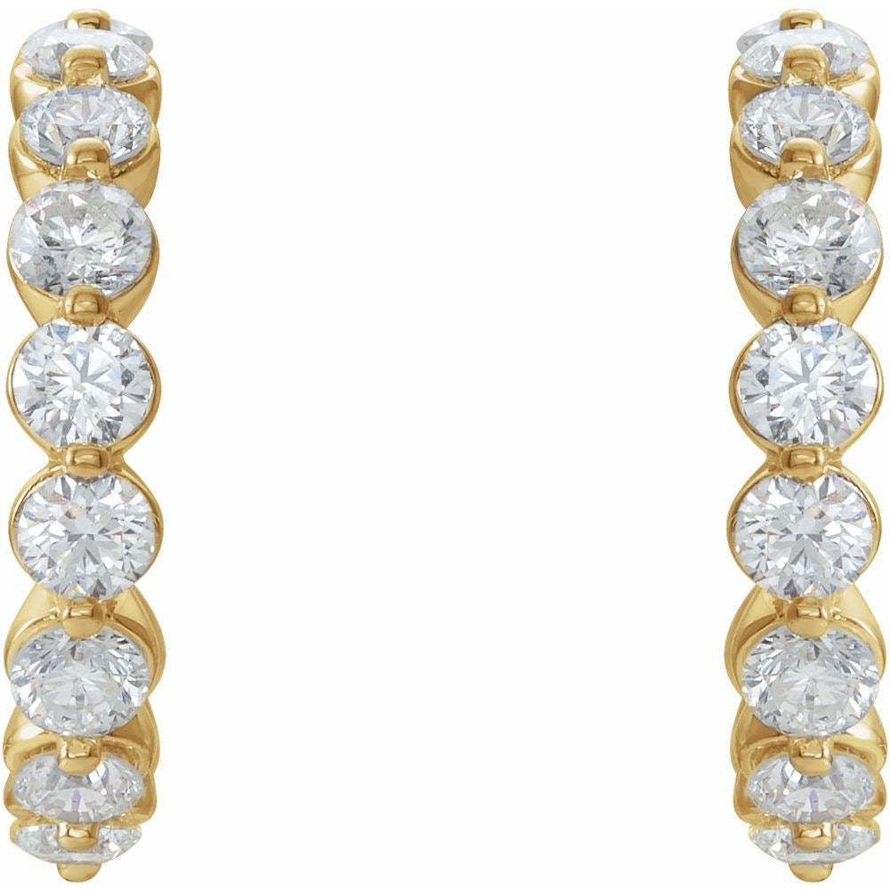14K Gold 1 3/8 CTW Lab-Grown Diamond 16.5 mm Hoop Earrings