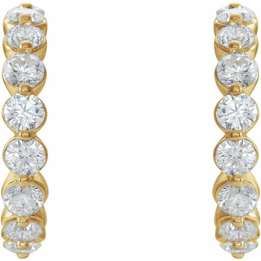 14K Gold 1 3/8 CTW Lab-Grown Diamond 16.5 mm Hoop Earrings