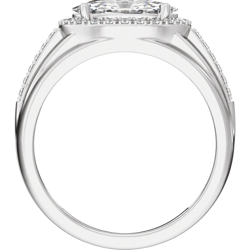 VS2 14K Gold 1 3/4 CTW Halo Lab Diamond Ring