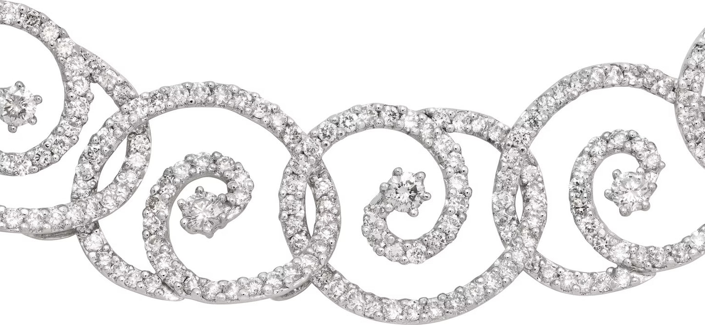 Diamonds necklace in 18k white gold approx. 9.00 carats diamonds.