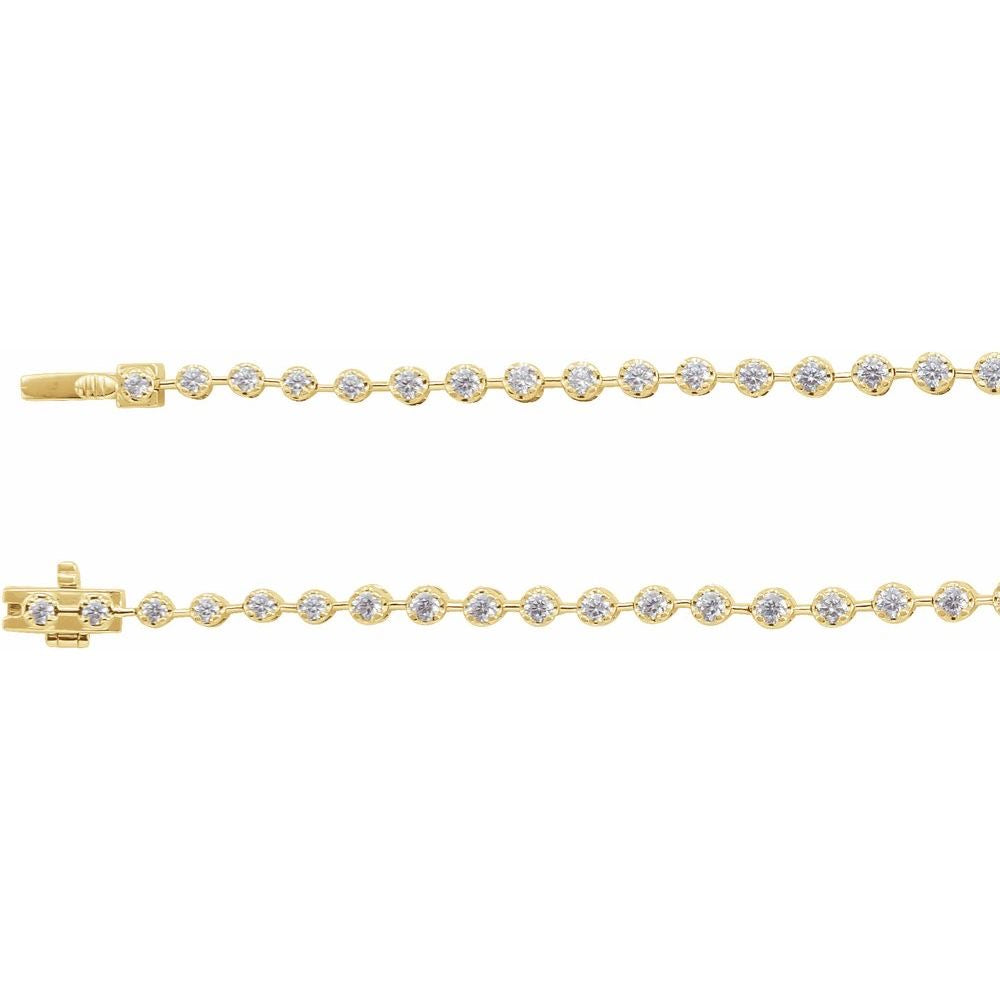 14K Gold 6 3/4 CTW Lab-Grown Diamond Line 16" Necklace