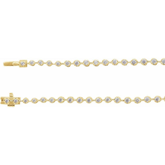 14K Gold 6 3/4 CTW Lab-Grown Diamond Line 16" Necklace