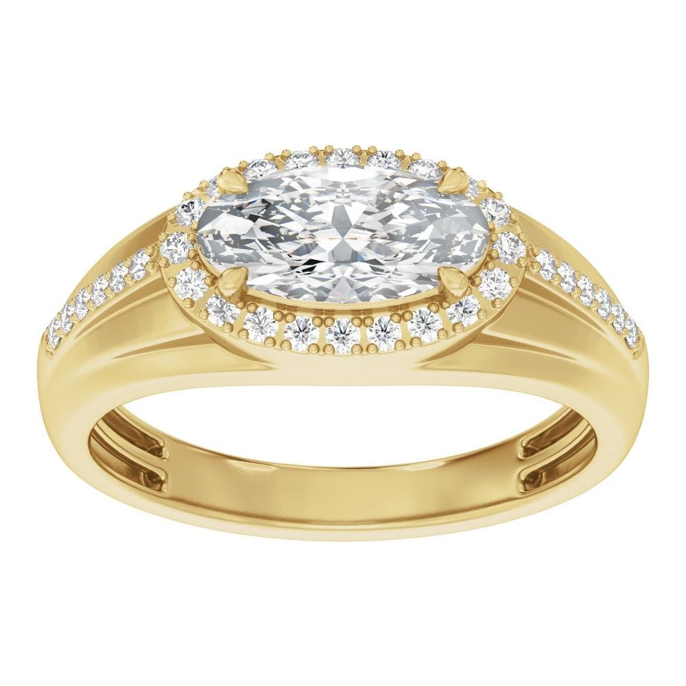 VS2 14K Gold 1 3/4 CTW Halo Lab Diamond Ring