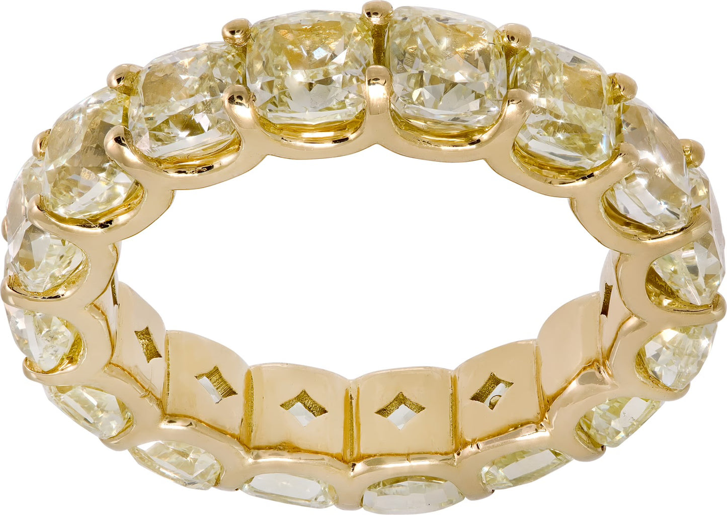 Fancy Yellow Diamond eternity band in 18k yellow gold