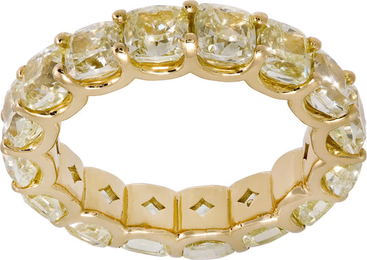 Fancy Yellow Diamond eternity band in 18k yellow gold