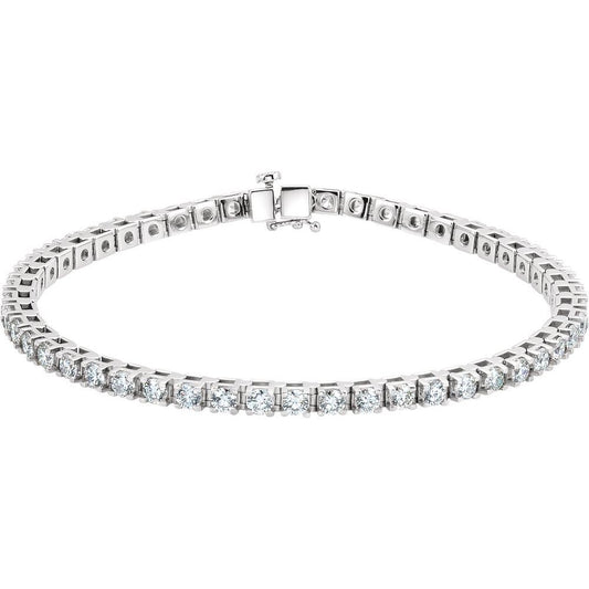 Platinum 4 1/2 CTW Natural SI1 Diamond Line 7 1/4" Bracelet