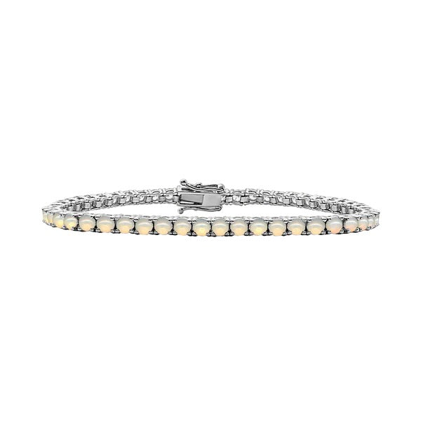 14k Gold Tennis Bracelet With Natural Opal Stones (1.75mm-4.0mm) 7 inches