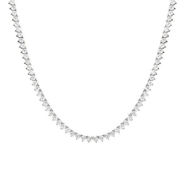 Cubic Zirconia Tennis Necklace In Silver (18 inch)