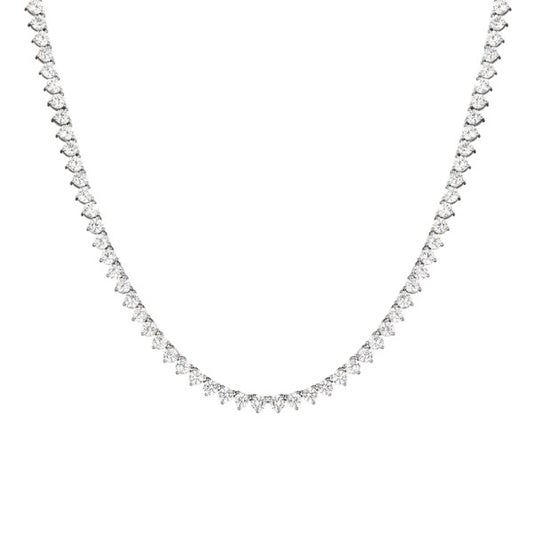 Cubic Zirconia Tennis Necklace In Silver (18 inch)