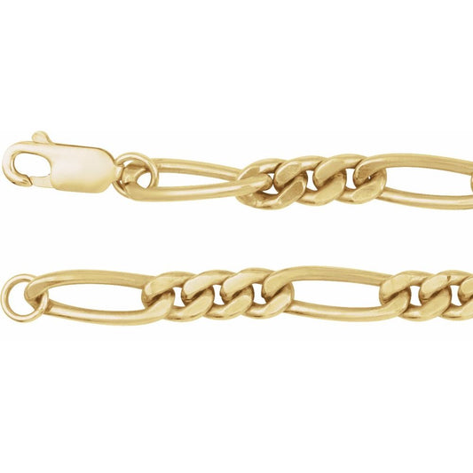 14K Gold-Filled 5.2 mm Figaro 8" Bracelet