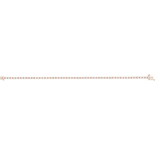 14K Rose Gold 2 1/4 CTW Natural Diamond Line 7 1/4" Bracelet