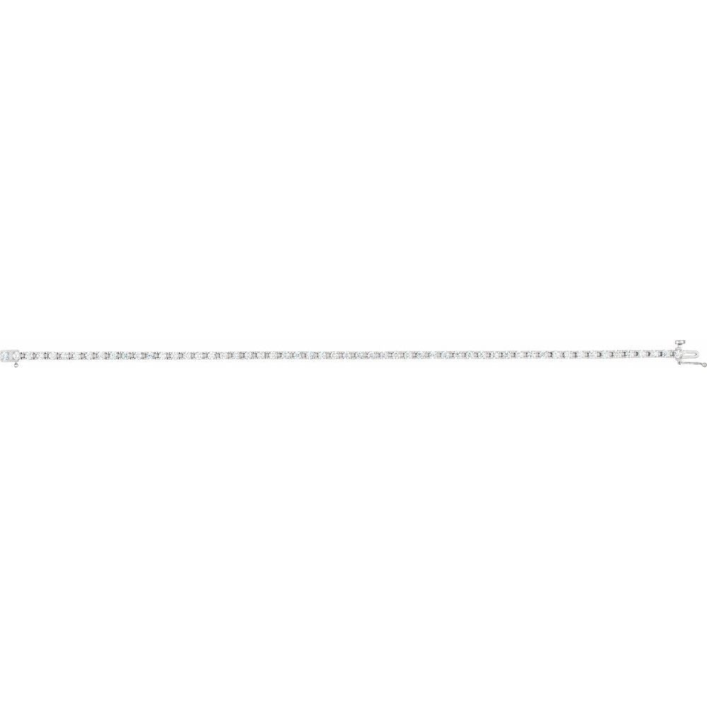 14K White Gold 2 1/4 CTW Natural Diamond Line 7 1/4" Bracelet