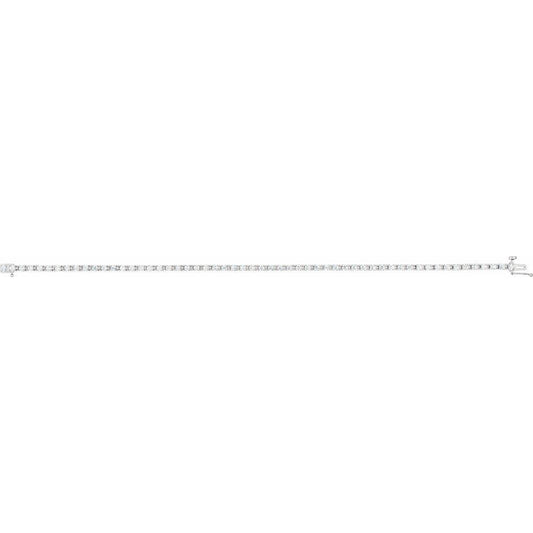 14K White Gold 2 1/4 CTW Natural Diamond Line 7 1/4" Bracelet