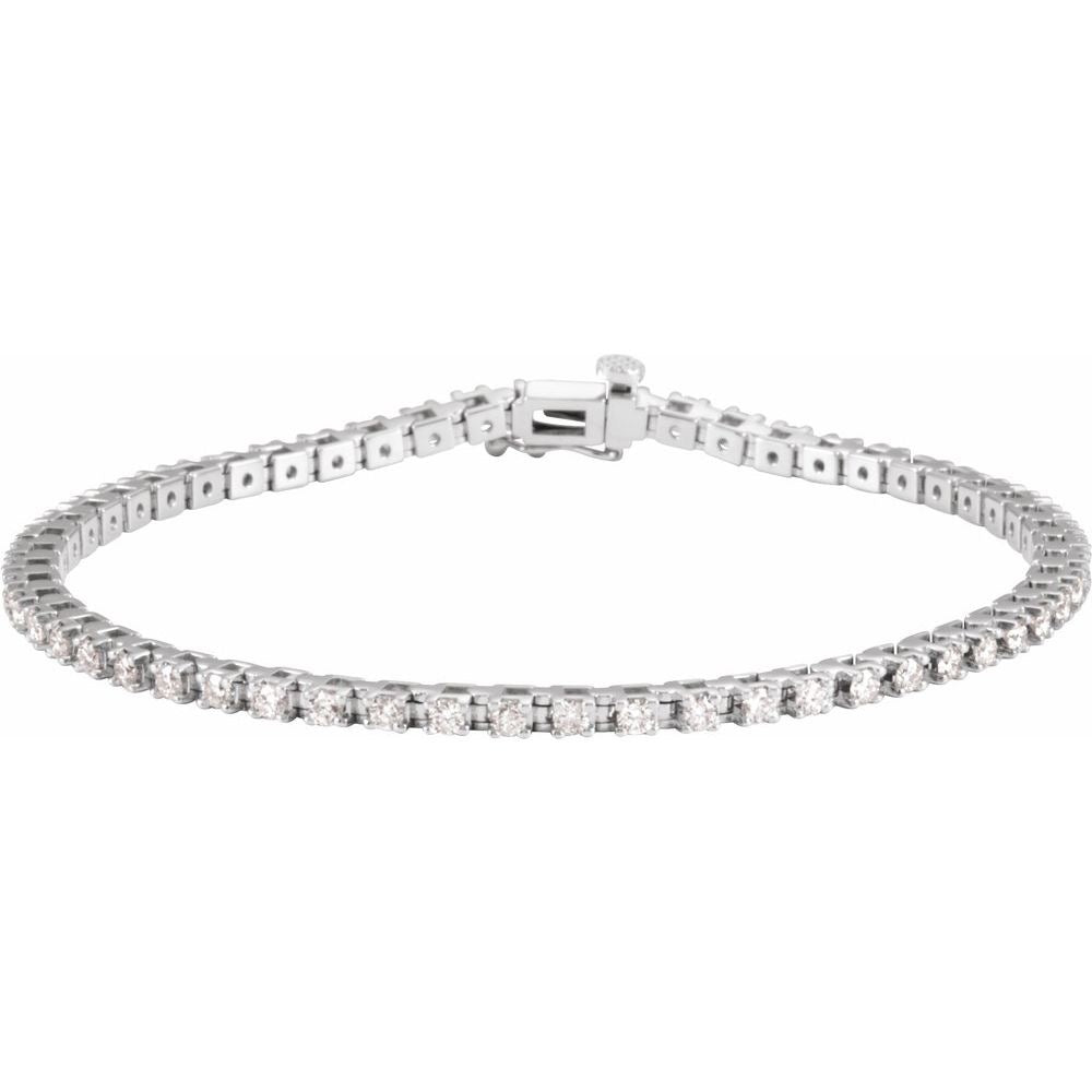 14K White Gold 2 1/4 CTW Natural Diamond Line 7 1/4" Bracelet