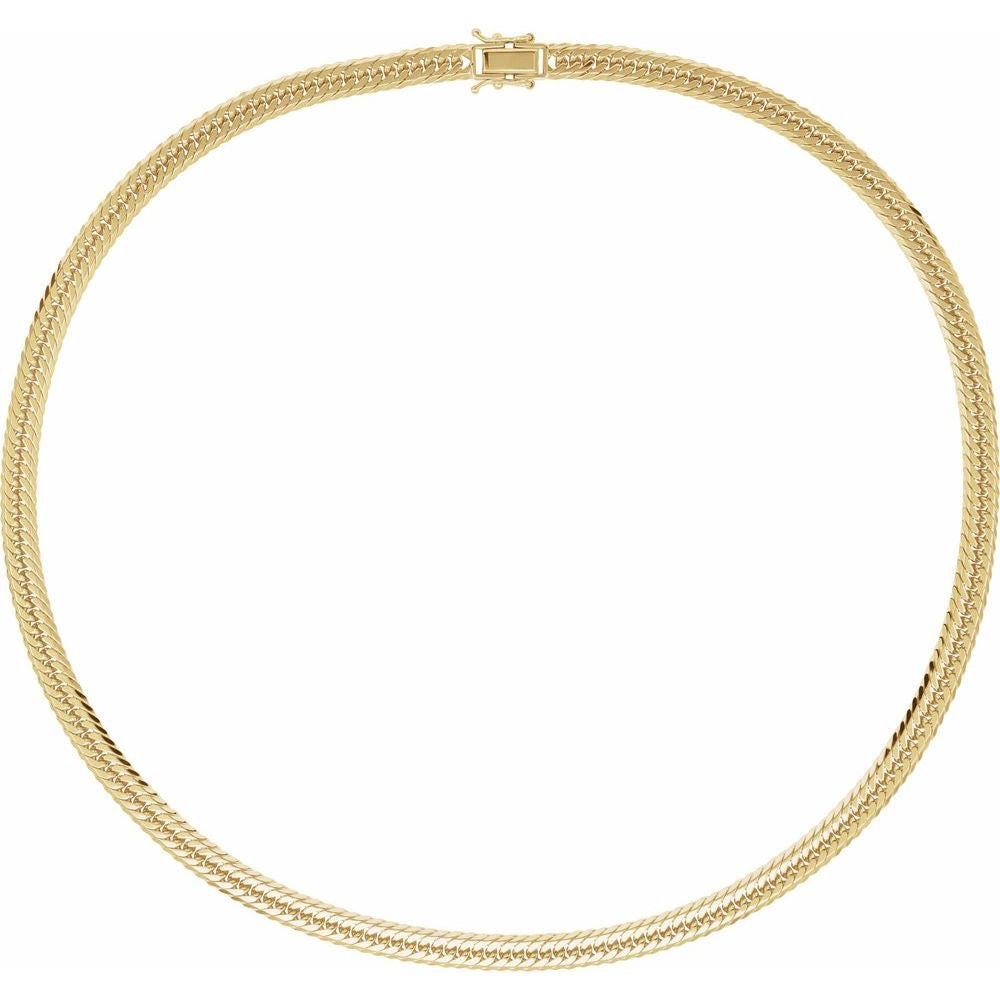 18K Gold 6.2 mm Diamond-Cut Curb 20" Chain