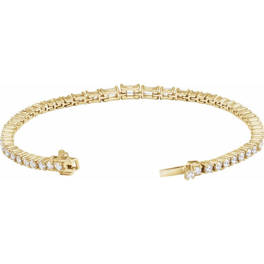 14K Gold 4 5/8 CTW Lab-Grown Diamond Line 7" Bracelet