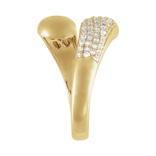 14K Gold 1/2 CTW Natural Diamond Bypass Ring