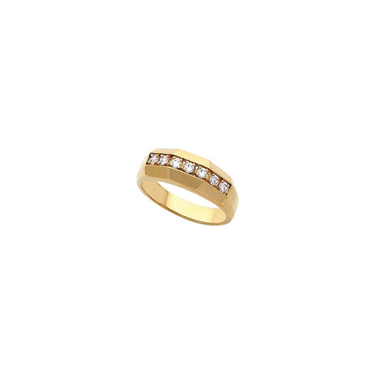 VS Lab 14K Gold 2.2 mm Round Seven-Stone Ring