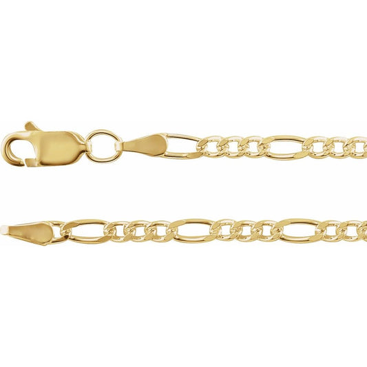 14K Yellow Gold-Filled 3.5 mm Figaro 16" Chain
