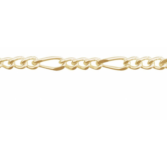 14K Yellow Gold-Filled 3.5 mm Figaro 7" Chain