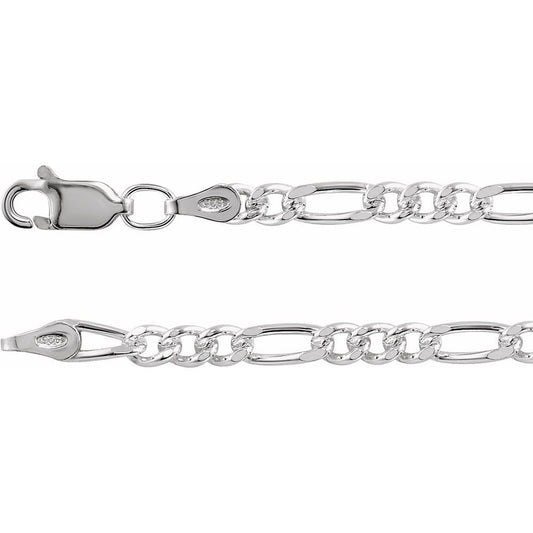 Sterling Silver 3.5 mm Figaro 16" Chain