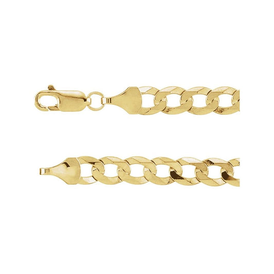 14K Gold 7 mm Curb 24" Chain