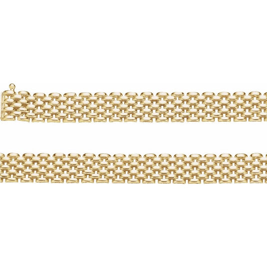 14K Gold 10.25 mm Panther 17" Chain