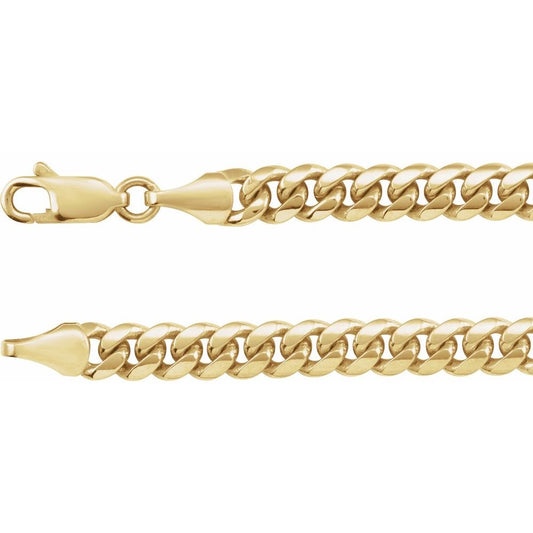 14K Gold 5 mm Miami Cuban Curb 24" Chain